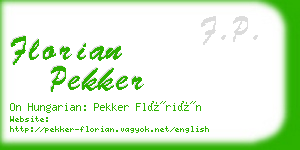 florian pekker business card